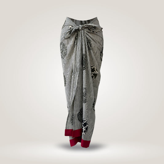 Black Maroon Yukabe Sarong by NES