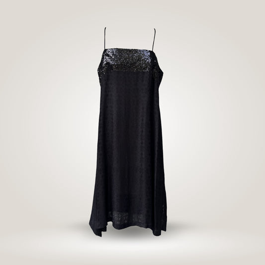 Long Black Embroidery Dress by NES