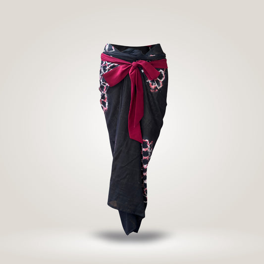 Maroon Black Kiara Sarong by NES