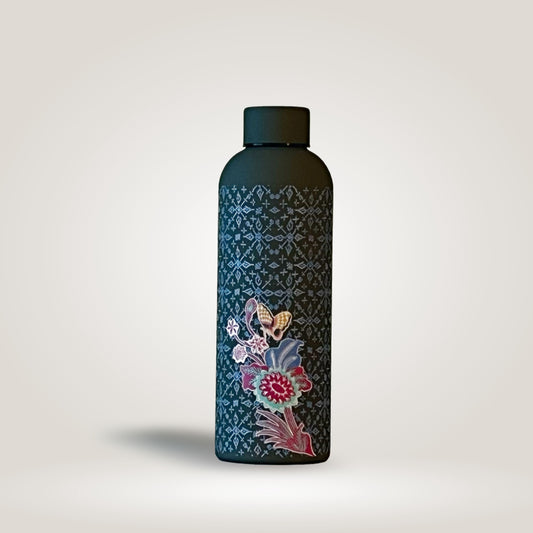 Vacuum Insulated Batik Grey Pattern Bottle by YBI (Yayasan Batik Indonesia)